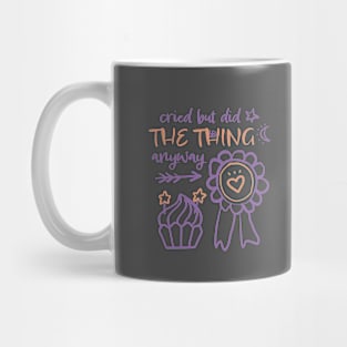 Cried but Did the Thing Anyway Doodle Art Mug
